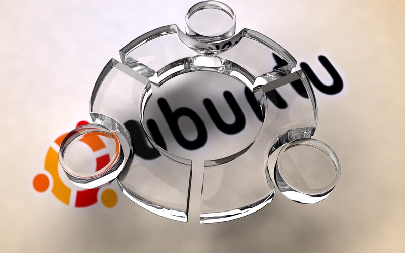 Ubuntu logo in glass design