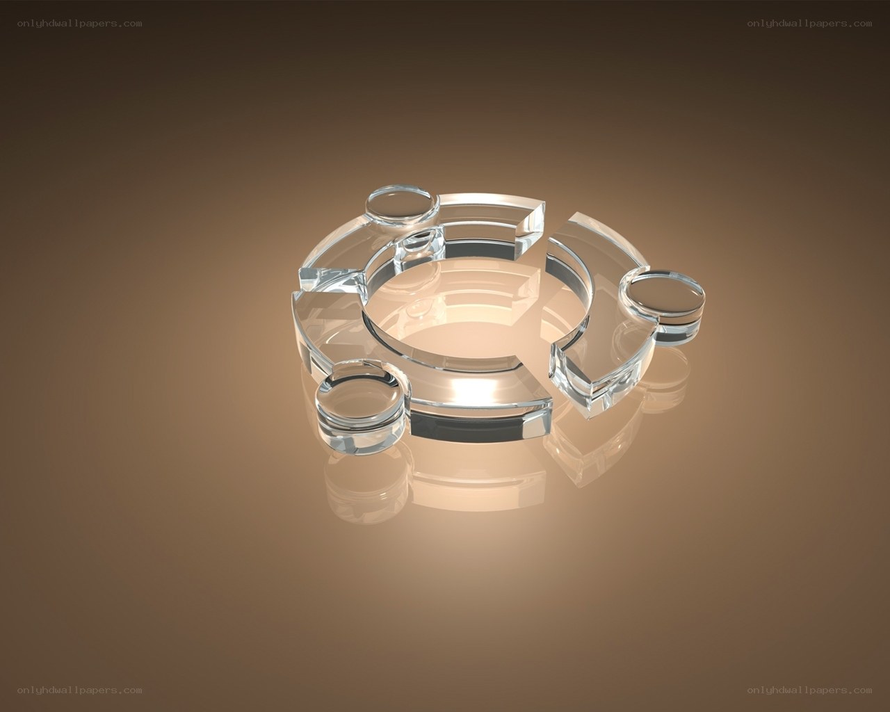 Ubuntu logo in glass