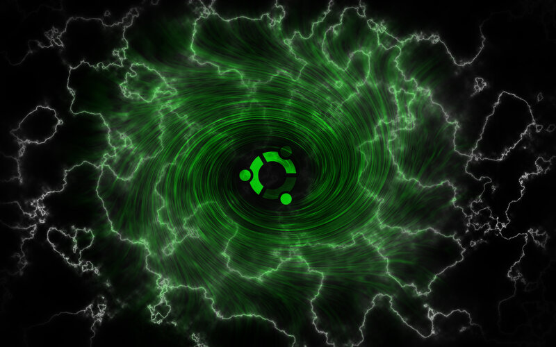 Ubuntu Logo in Green Swirl