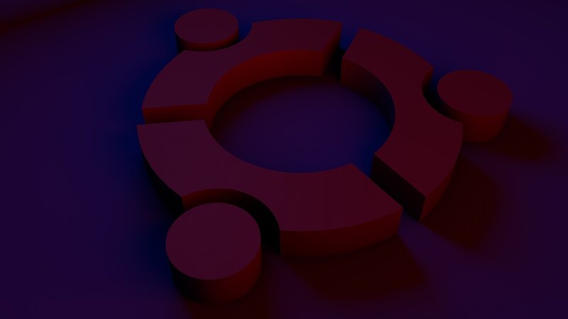 Ubuntu logo in red and purple