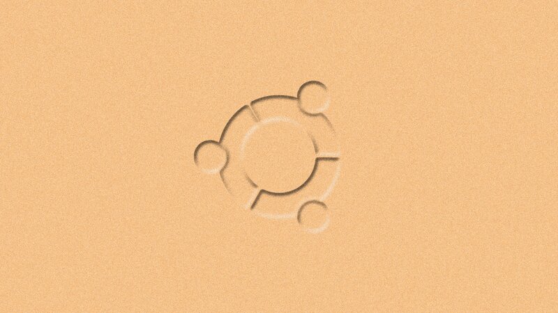 Ubuntu Logo in Sand