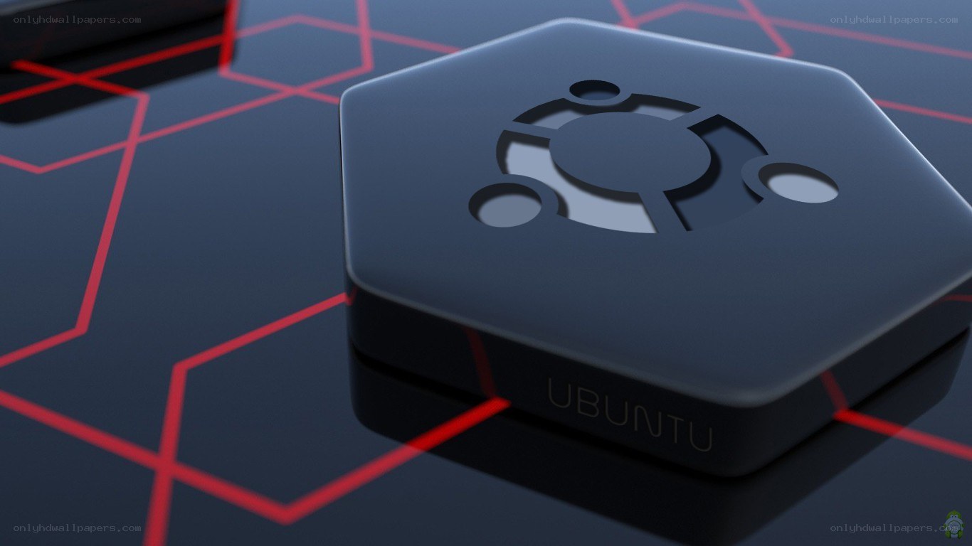 Ubuntu logo on a tech background