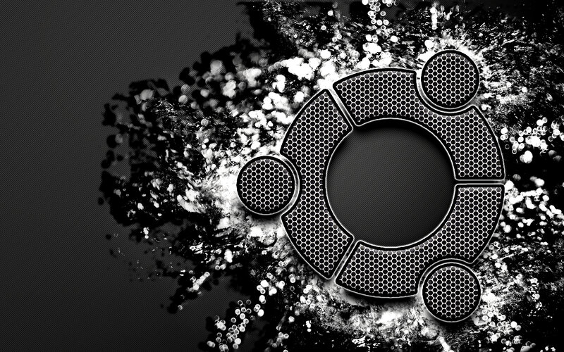 Ubuntu Logo on Abstract Background — Black, Digital Art
