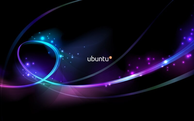 Ubuntu Logo on Abstract Background — Black