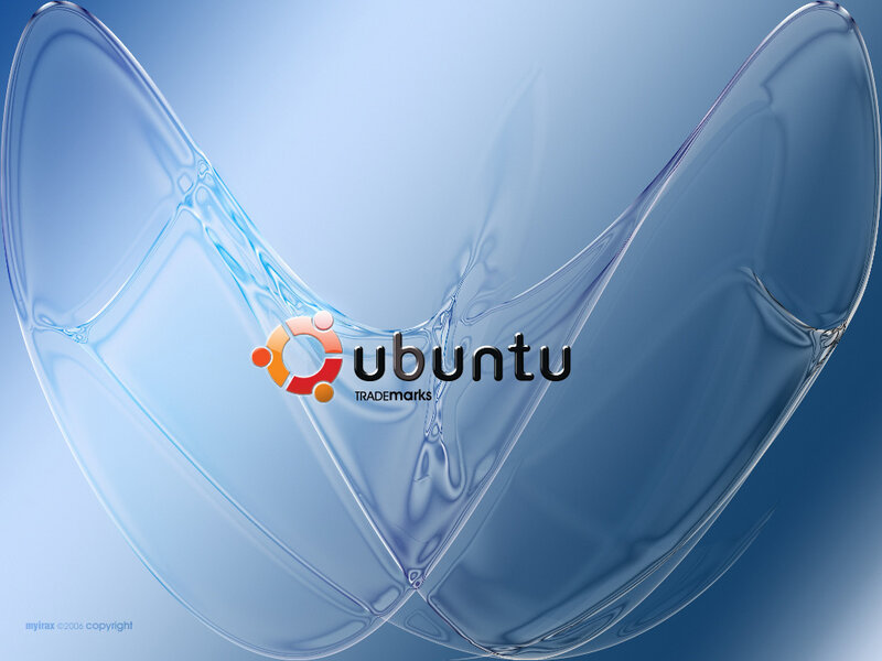 Ubuntu Logo on Abstract Background — Blue