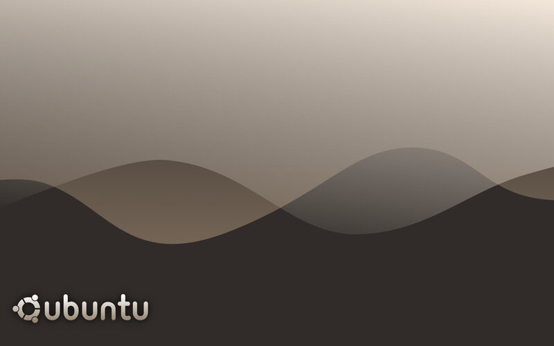 Ubuntu Logo on Abstract Background — Brown, Calm