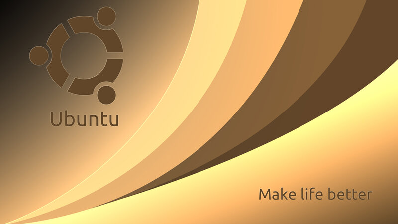 Ubuntu Logo on Abstract Background — Brown