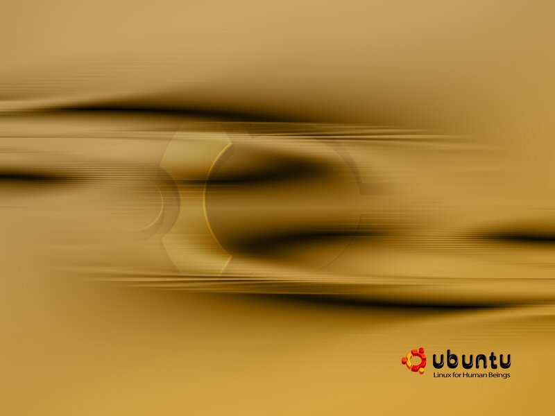 Ubuntu Logo on Abstract Background — Gold