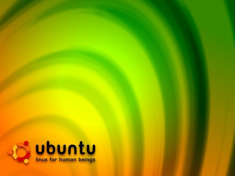 Ubuntu Logo on Abstract Background — Green