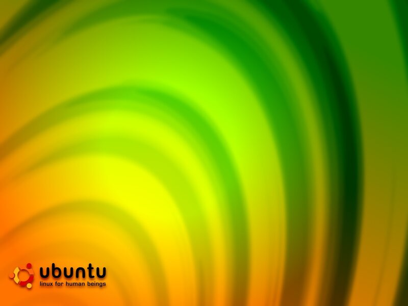 Ubuntu Logo on Abstract Background — Green, Vibrant, Text