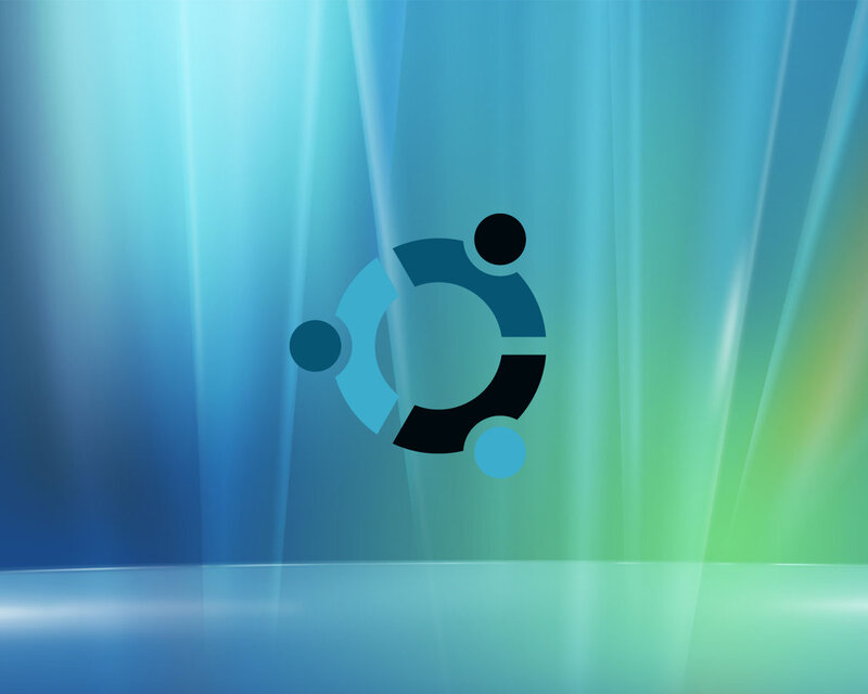 Ubuntu Logo on Background — Blue, Calm