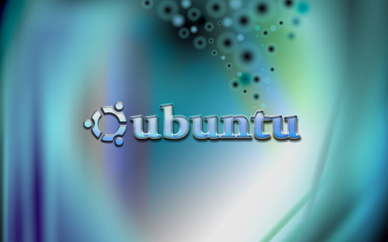 Ubuntu Logo on Background — Blue, Serene