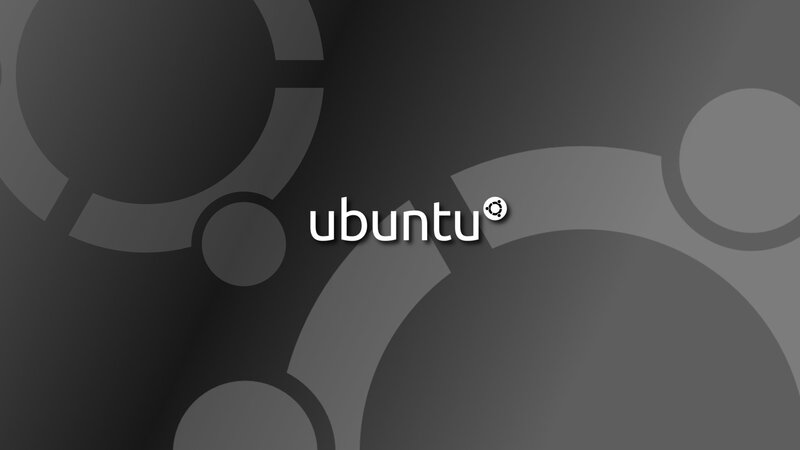 Ubuntu Logo on Background — Gray, Minimalist