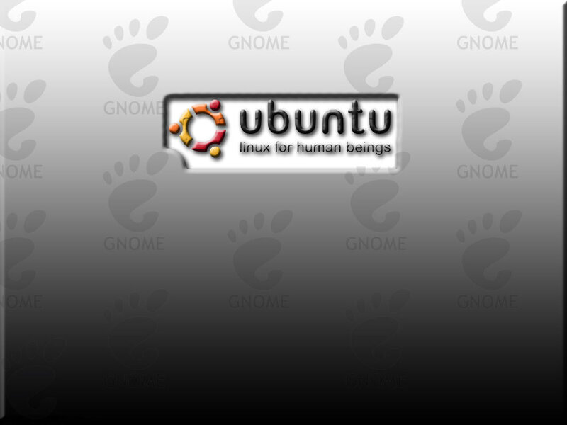 Ubuntu Logo on Background — Gray, Neutral, Digital Art