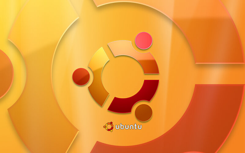 Ubuntu Logo on Background — Orange, Vibrant, Digital Art