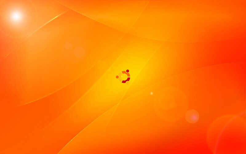 Ubuntu Logo on Background — Orange, Warm