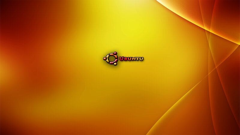 Ubuntu Logo on Background — Yellow