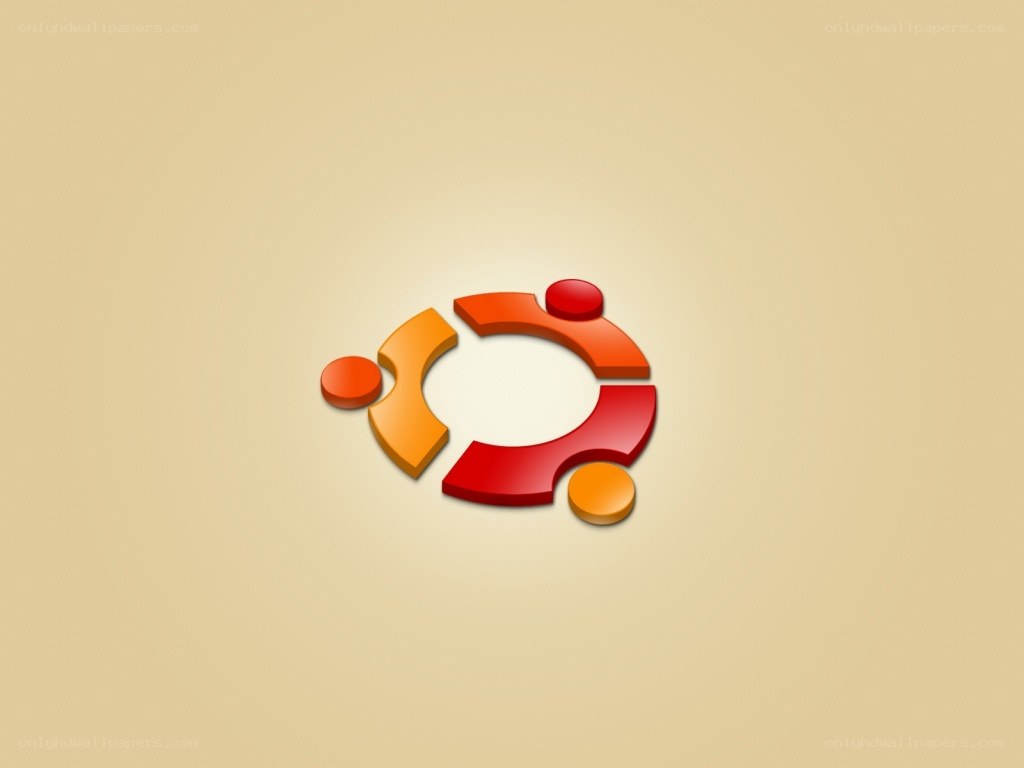 Ubuntu logo on beige background