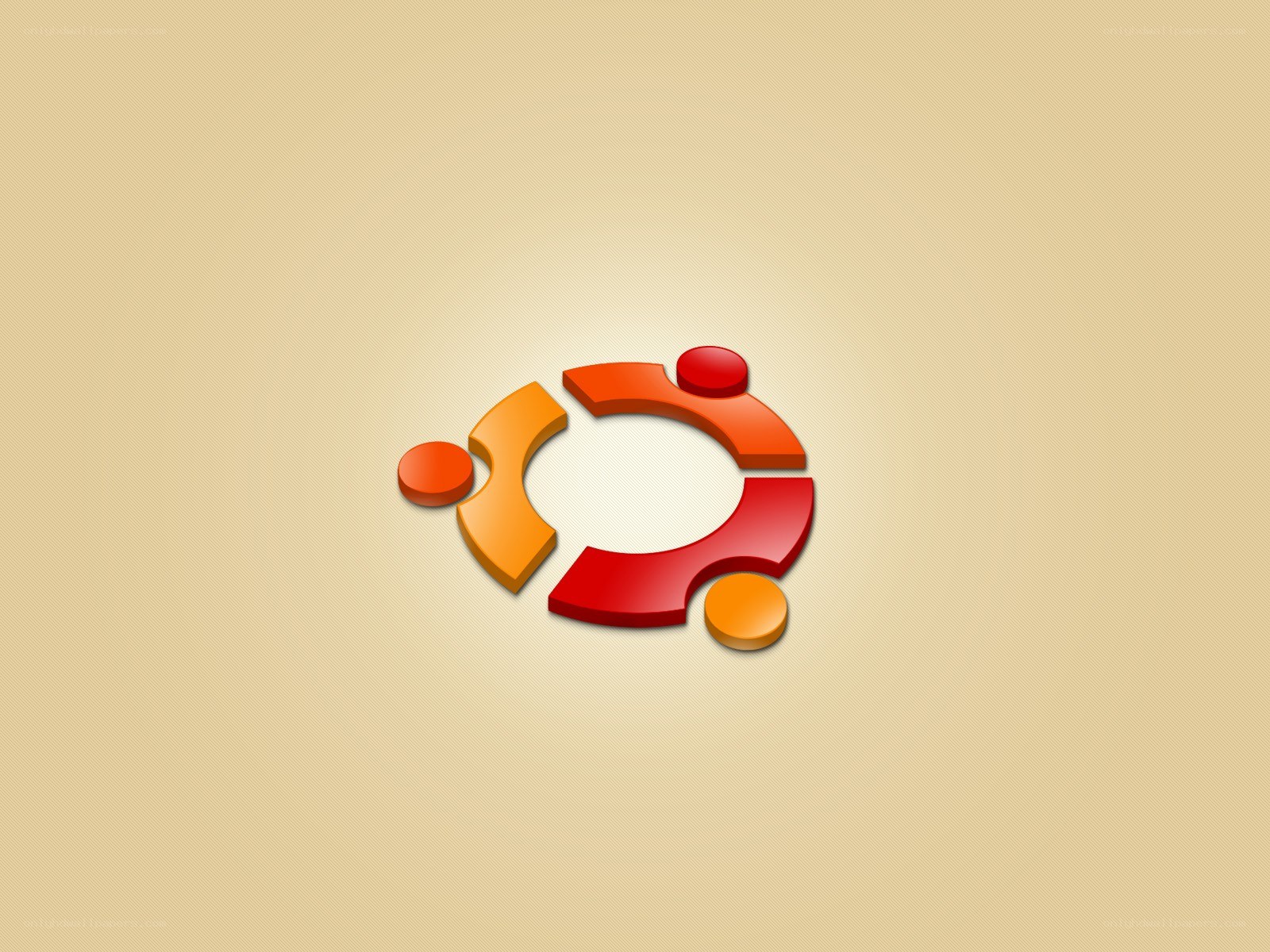 Ubuntu logo on beige background