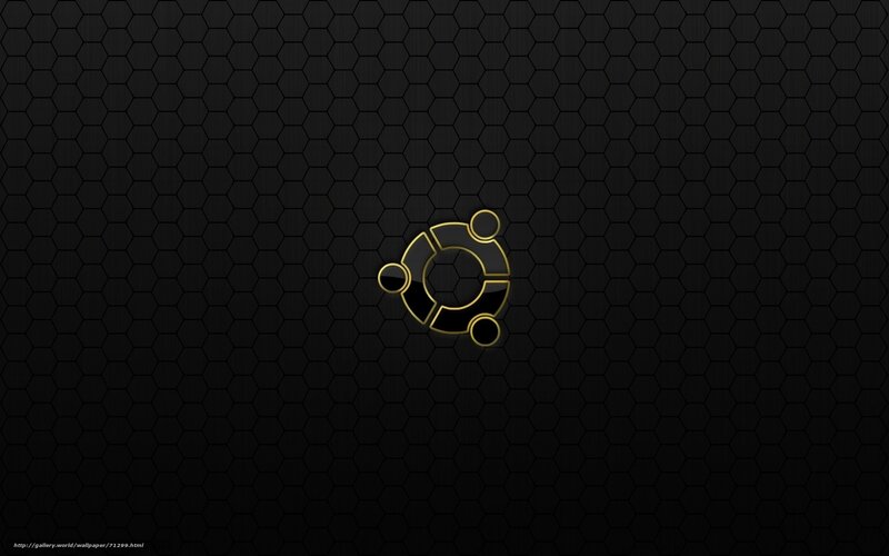 Ubuntu logo on black hex pattern