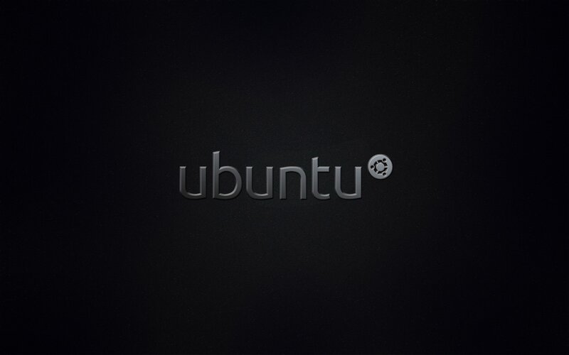 Ubuntu Logo on Black — Minimalist, Digital Art, Gray