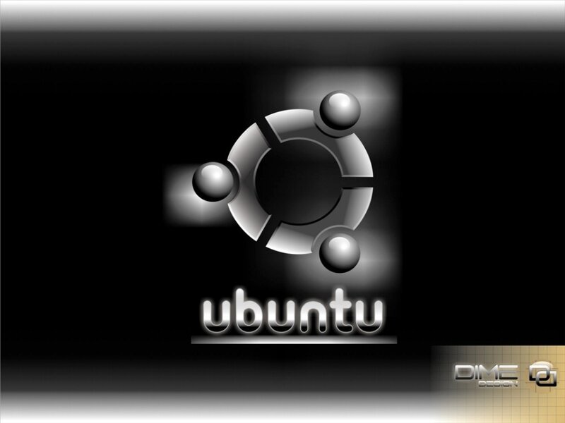 Ubuntu Logo on Black — Minimalist, Digital Art, Text
