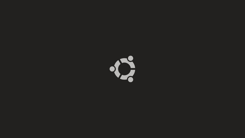 Ubuntu Logo on Black — Minimalist, Vector Art, Gray