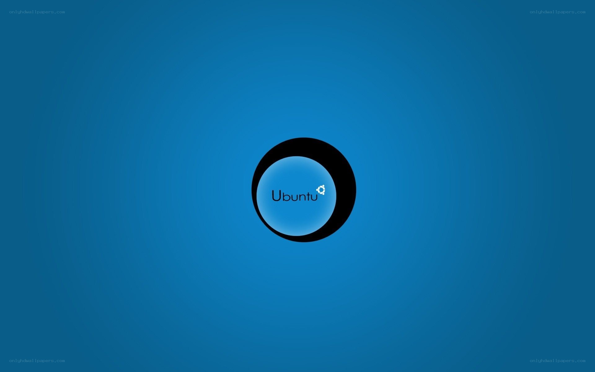 Ubuntu logo on blue background