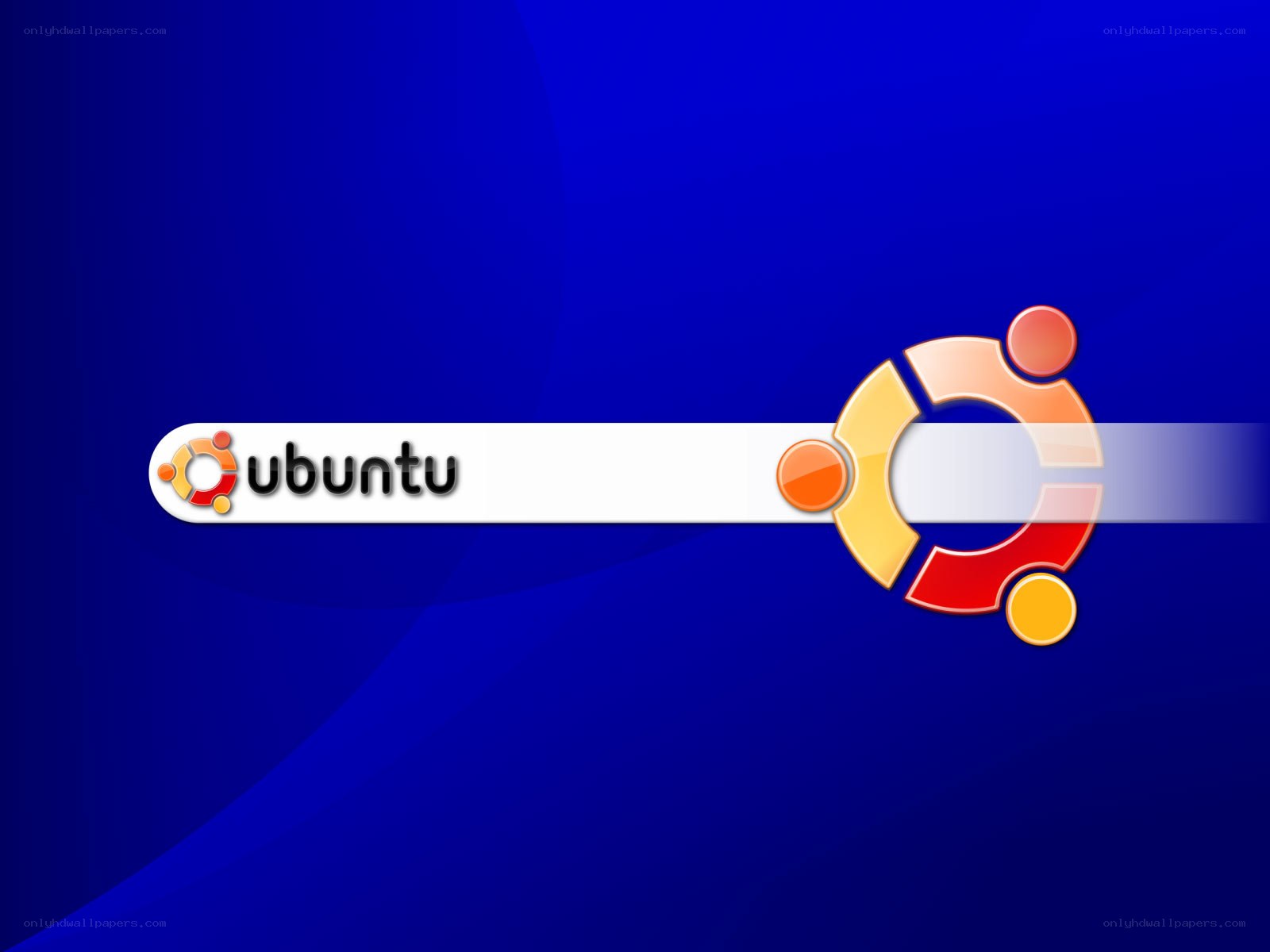 Ubuntu logo on blue background