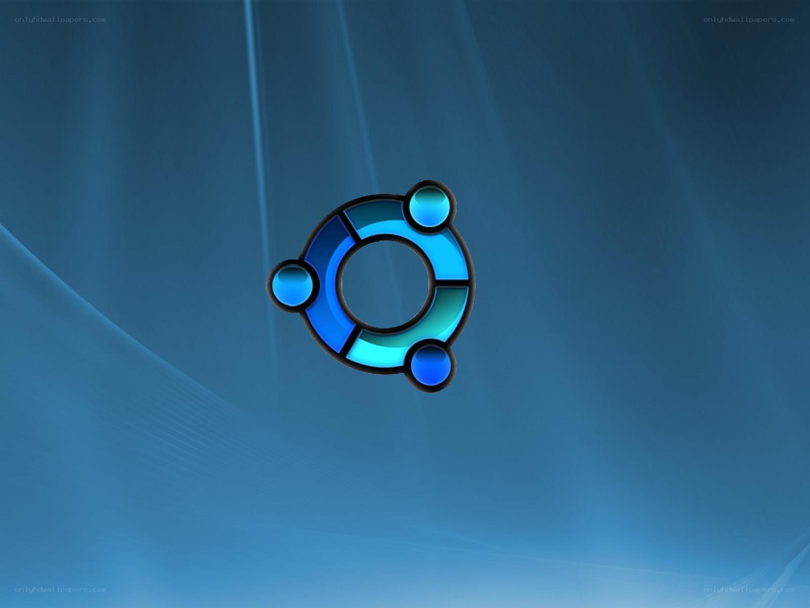 Ubuntu logo on blue background