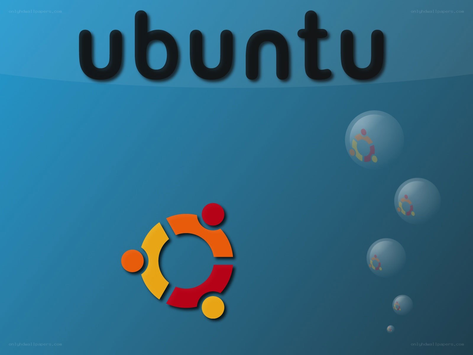 Ubuntu logo on blue background