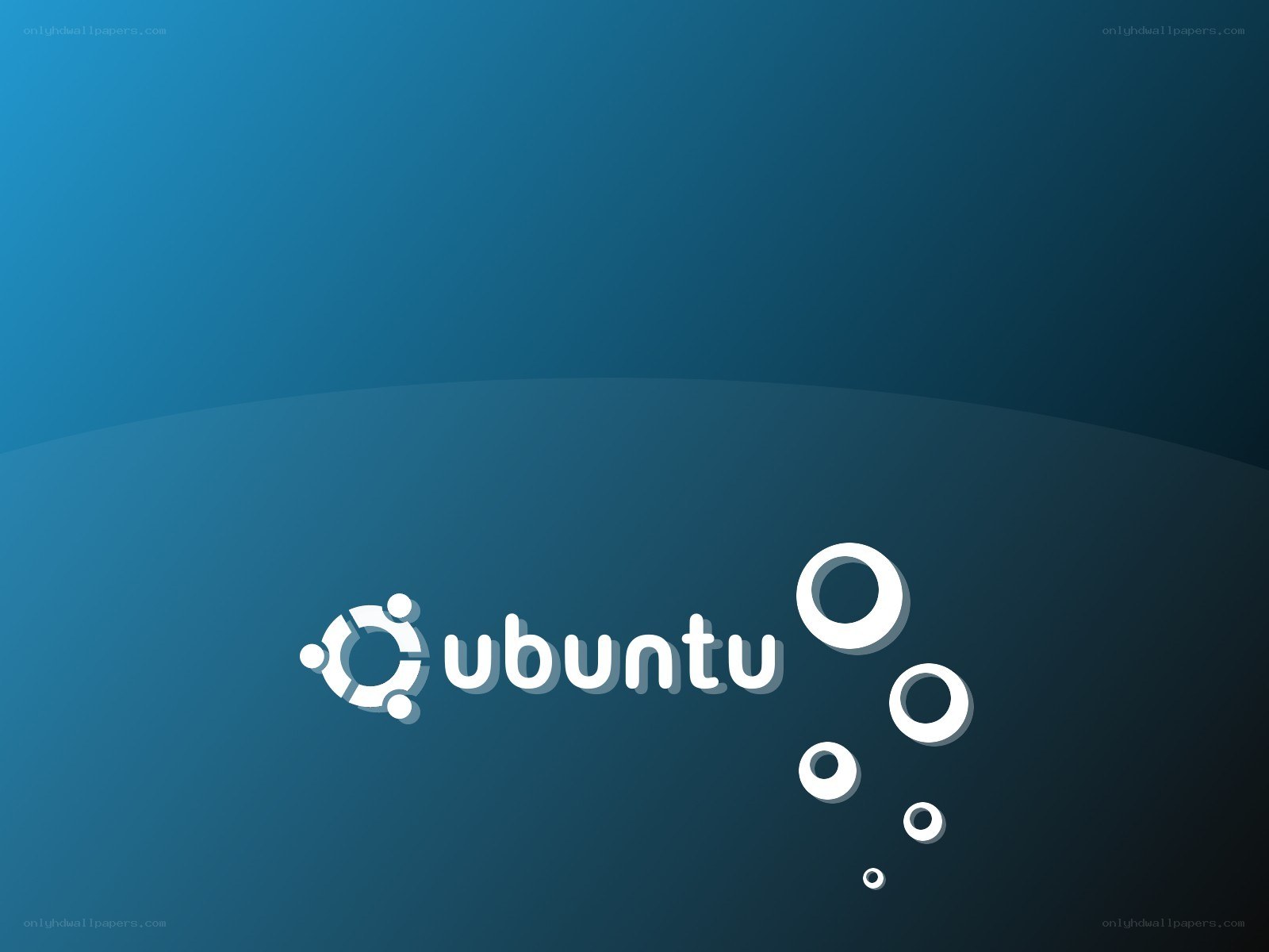 Ubuntu logo on blue background
