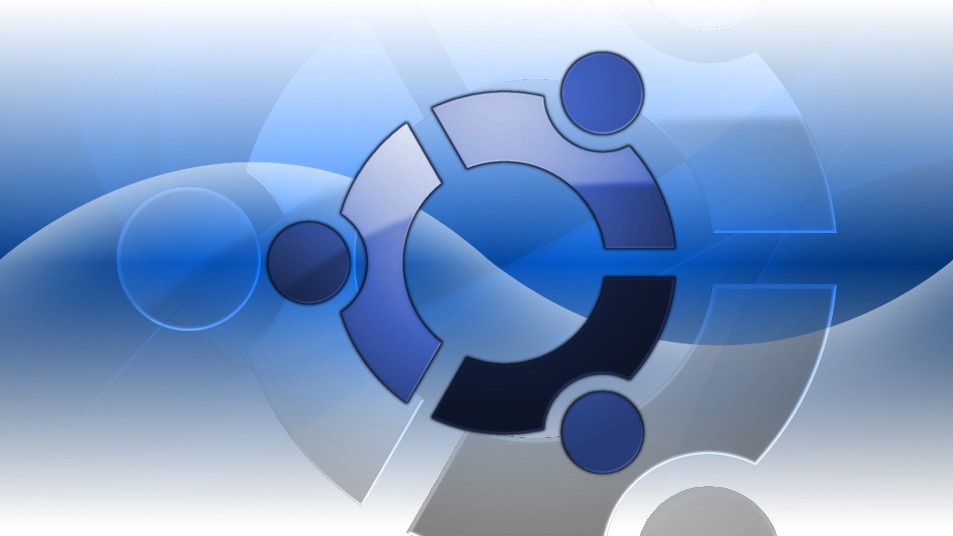 Ubuntu logo on blue background