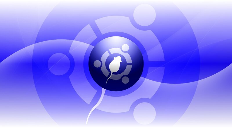 Ubuntu logo on blue background