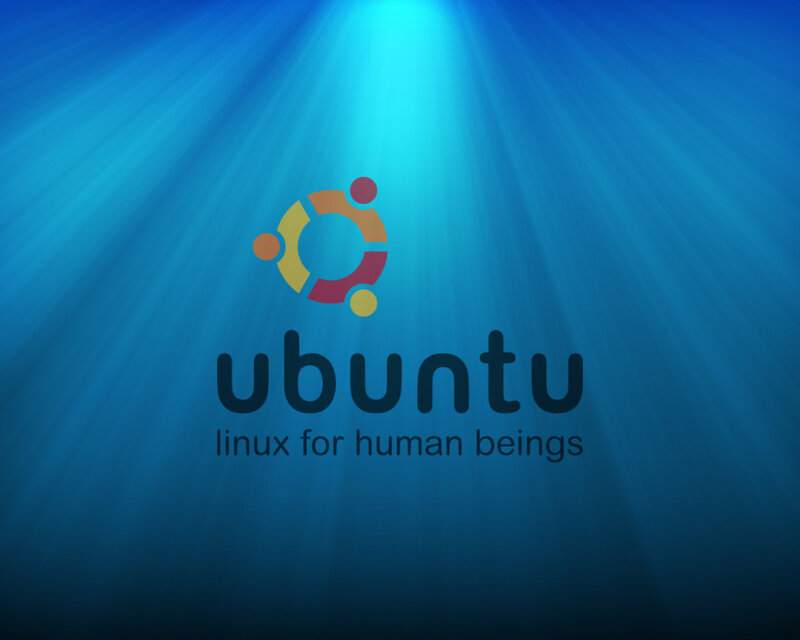 Ubuntu logo on blue background