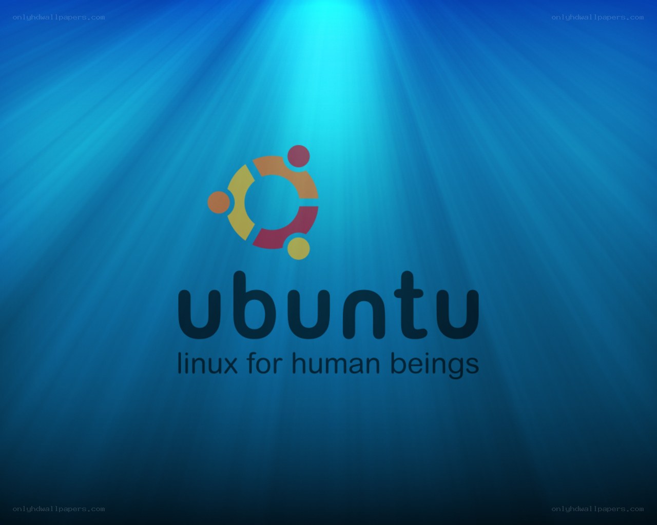 Ubuntu logo on blue background