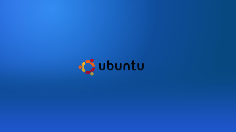 Ubuntu logo on blue background