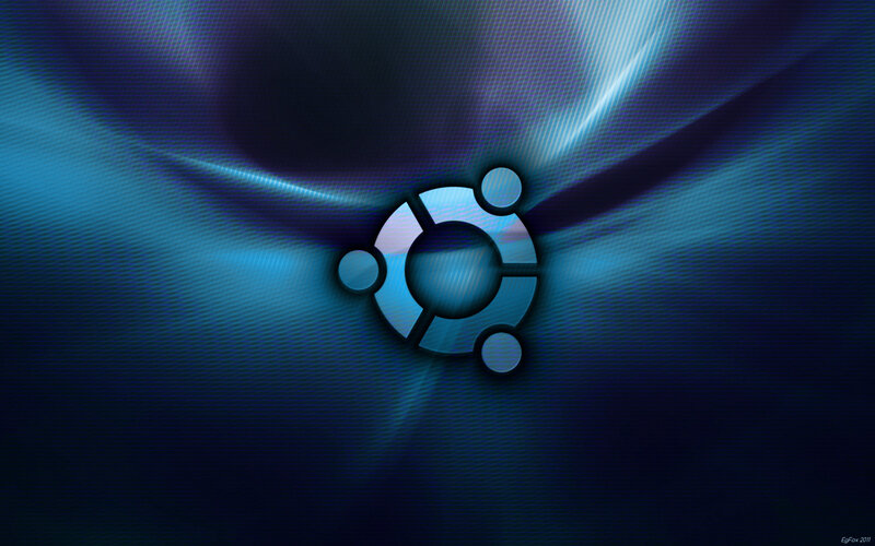 Ubuntu logo on blue background