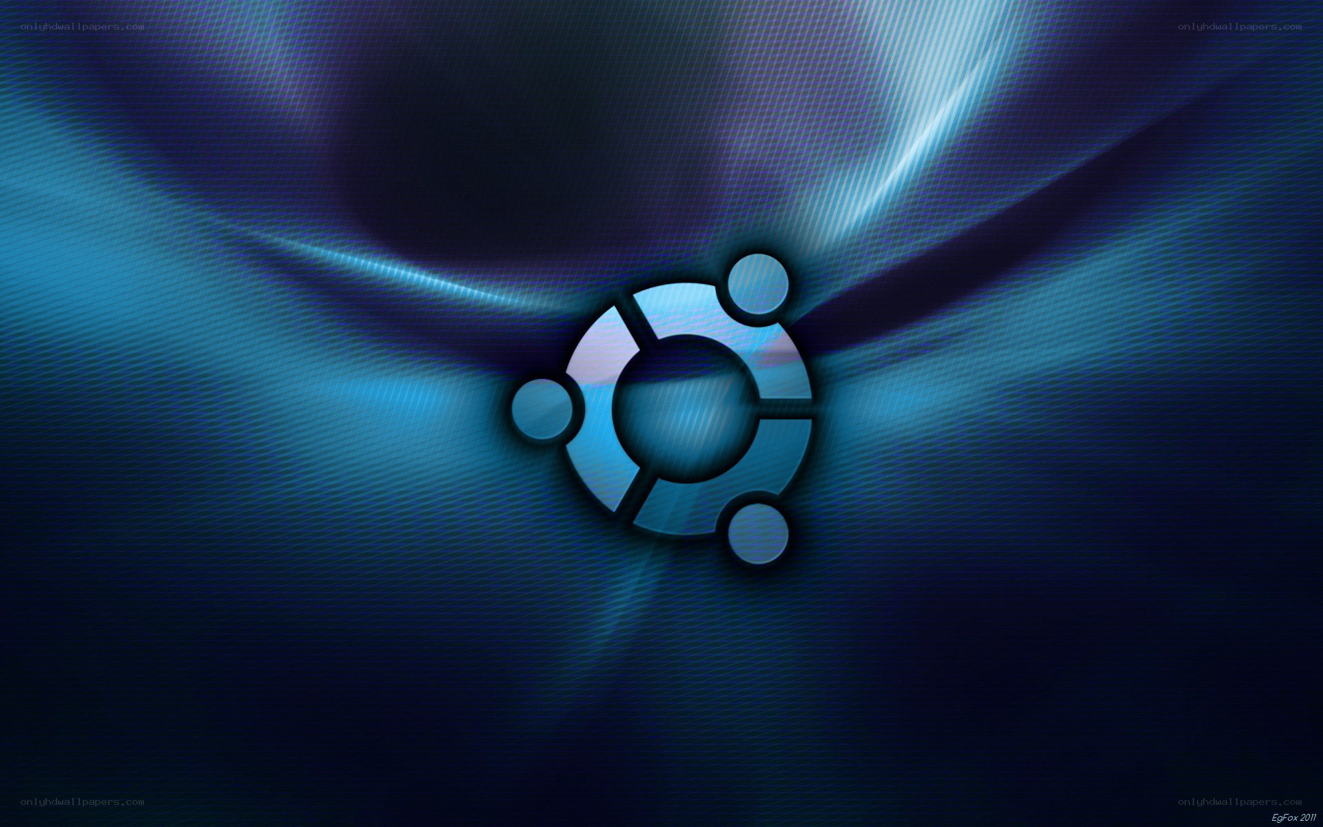 Ubuntu logo on blue background