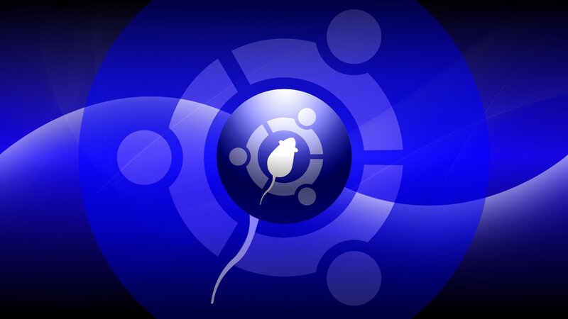 Ubuntu Logo on Blue Background — Abstract, Digital Art