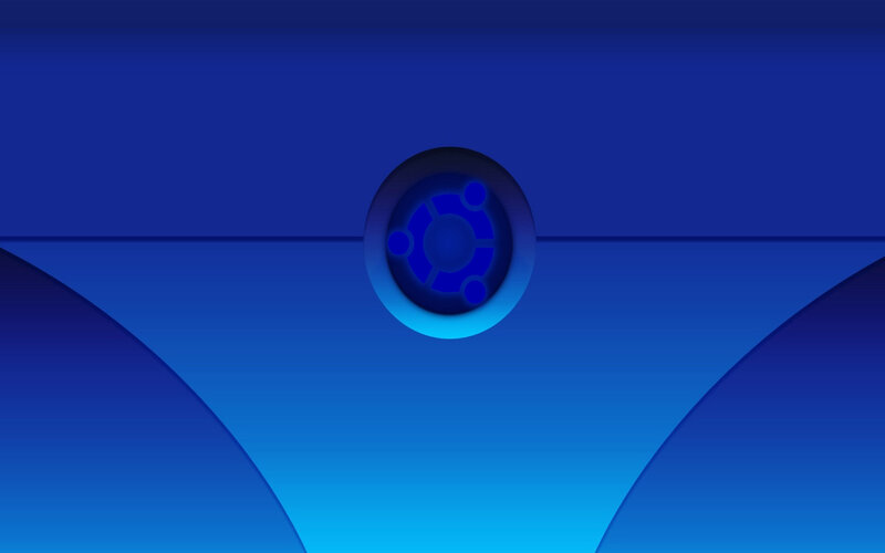 Ubuntu Logo on Blue Background — Calm, Digital Art