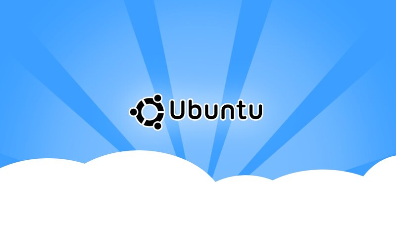 Ubuntu Logo on Blue Background — Calm, Vector Art