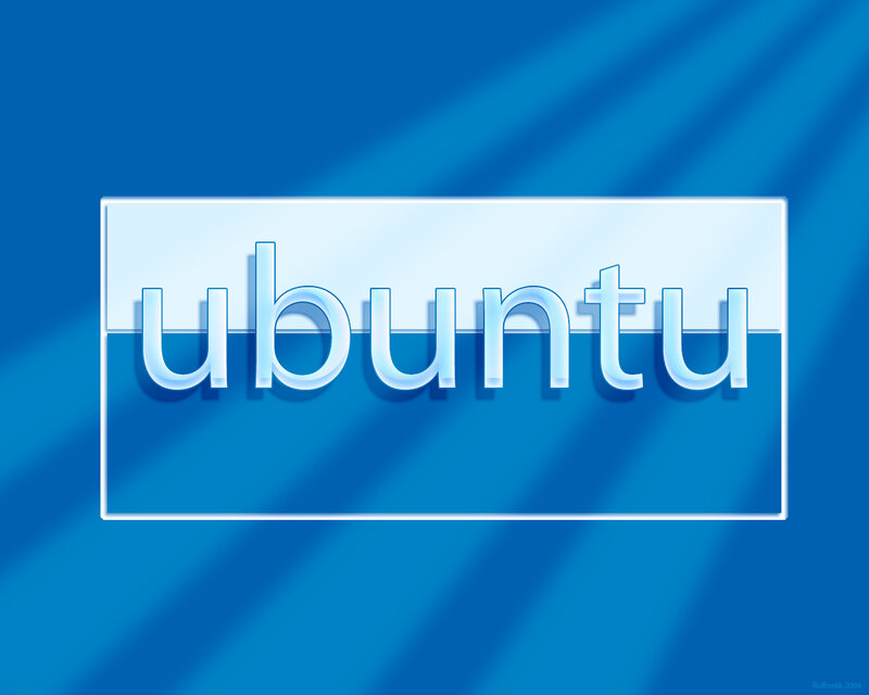 Ubuntu Logo on Blue — Calm, Digital Art, Blue Background