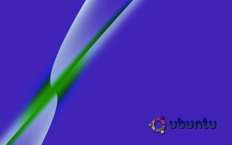 Ubuntu Logo on Blue — Calm, Digital Art, Text, Green