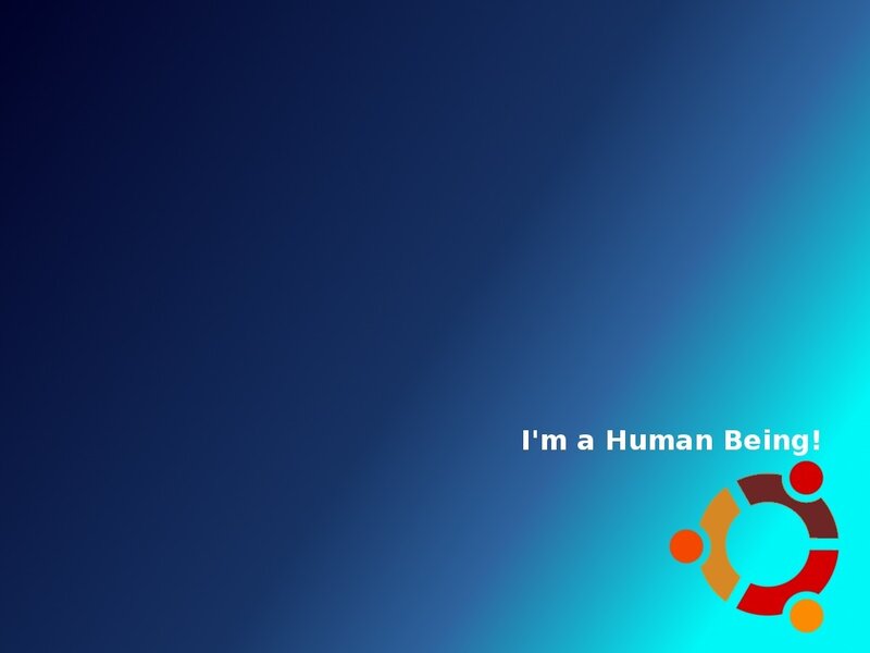 Ubuntu Logo on Blue — Calm, Digital Art, Text