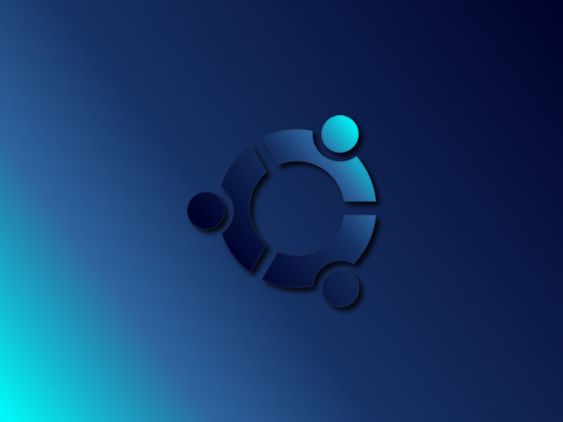 Ubuntu logo on blue gradient