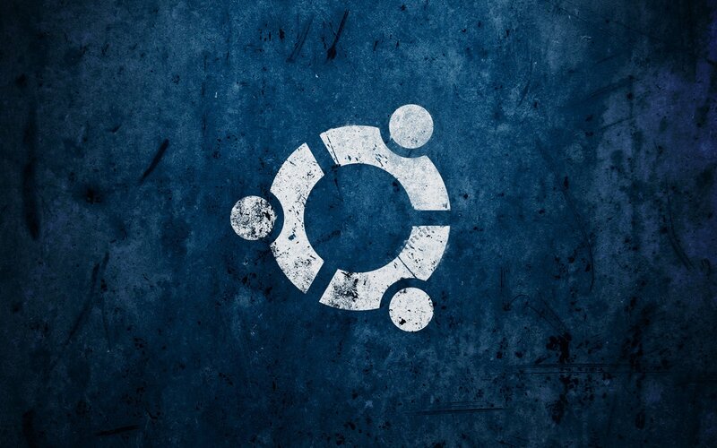 Ubuntu Logo on Blue — Gritty