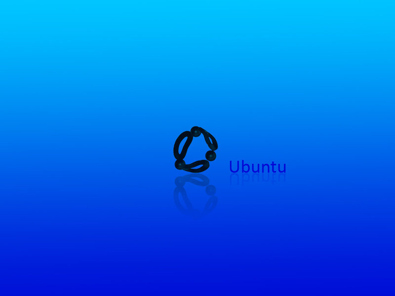 Ubuntu Logo on Blue — Minimalist