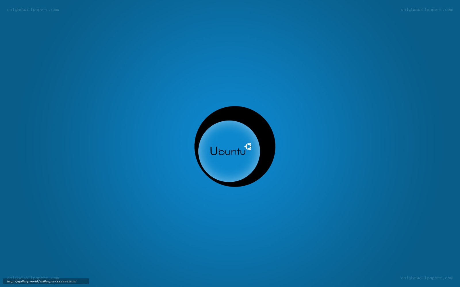 Ubuntu logo on blue