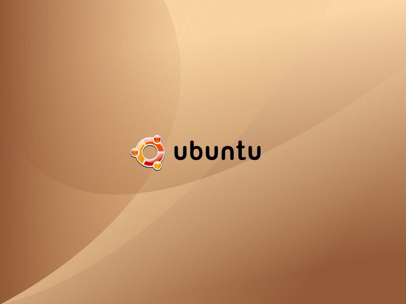 Ubuntu logo on brown background
